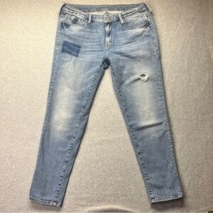 Mavi‎ ADA Jeans Distressed Light Wash Relaxed Mid Rise size 32x29